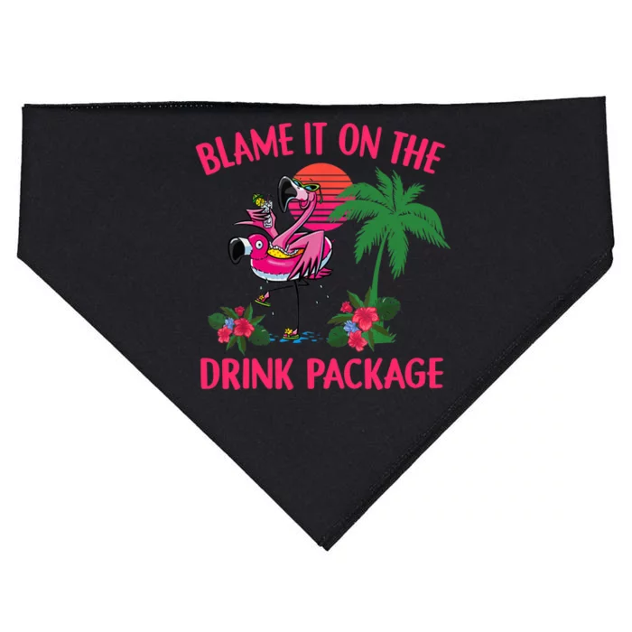 Flamingo Cruise Blame It on the Drink Package Drinking Booze USA-Made Doggie Bandana