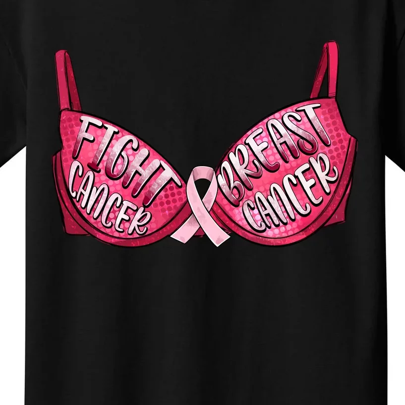 Fight Cancer Breast Cancer Bra Kids T-Shirt