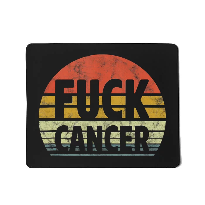 Fuck Cancer Breast Cancer Awareness Gift Retro Distressed Mousepad