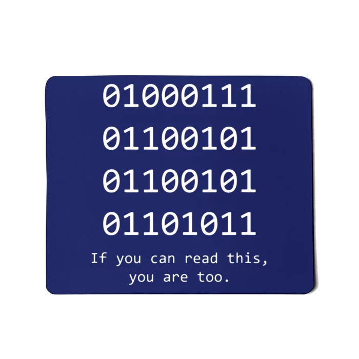 Funny Computer Binary Code Programmer Developer Geek Gift Mousepad