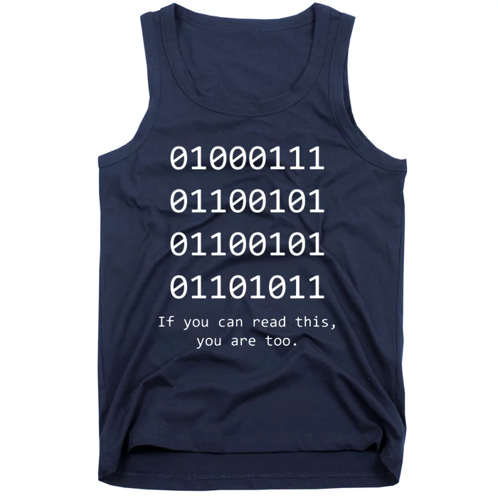 Funny Computer Binary Code Programmer Developer Geek Gift Tank Top