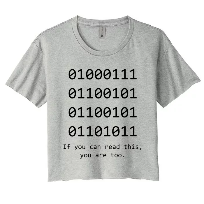 Funny Computer Binary Code Programmer Developer Geek Gift Women's Crop Top Tee