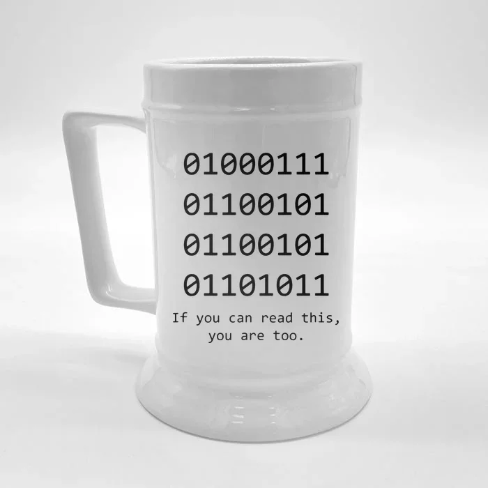 Funny Computer Binary Code Programmer Developer Geek Gift Front & Back Beer Stein