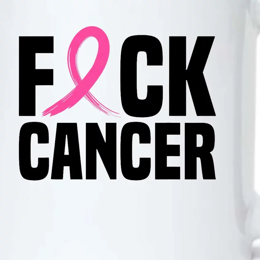 Fuck Cancer Breast Cancer Awareness Gift Retro Distressed Black Color Changing Mug