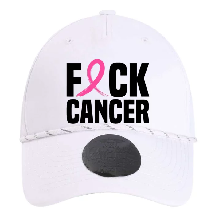 Fuck Cancer Breast Cancer Awareness Gift Retro Distressed Performance The Dyno Cap