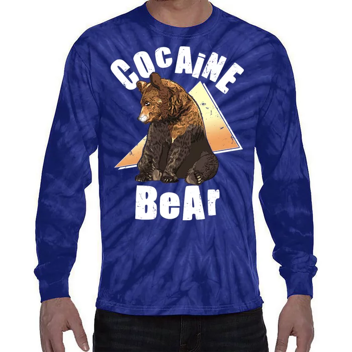 Funny Cocaine Bear Tie-Dye Long Sleeve Shirt