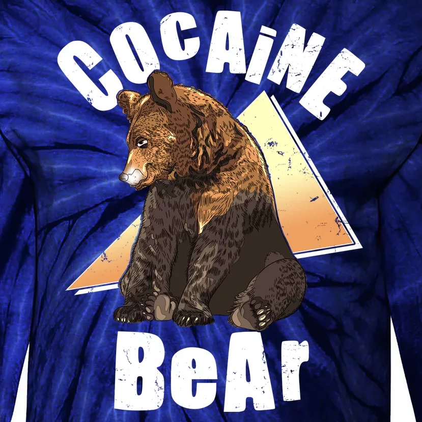 Funny Cocaine Bear Tie-Dye Long Sleeve Shirt