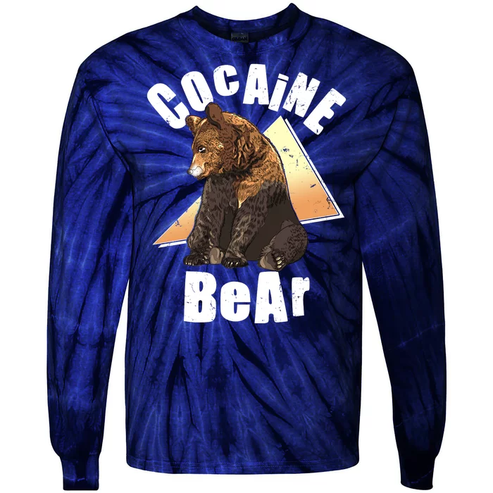 Funny Cocaine Bear Tie-Dye Long Sleeve Shirt