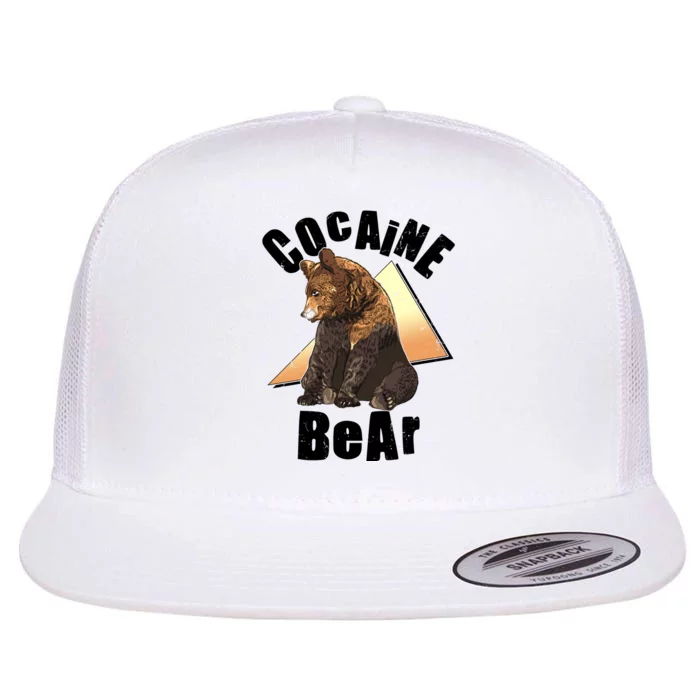 Funny Cocaine Bear Flat Bill Trucker Hat