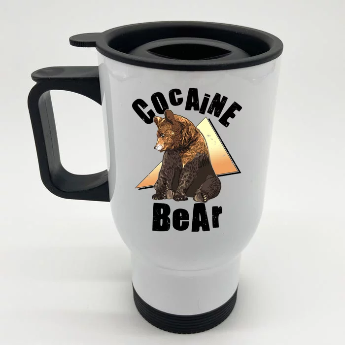 Funny Cocaine Bear Front & Back Stainless Steel Travel Mug