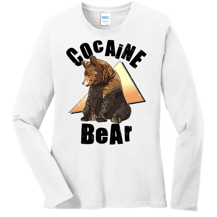 Funny Cocaine Bear Ladies Long Sleeve Shirt