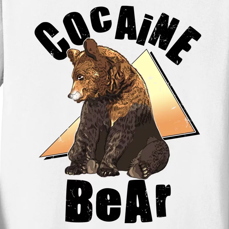 Funny Cocaine Bear Kids Long Sleeve Shirt