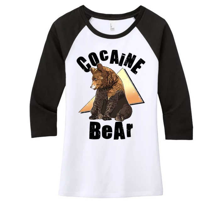 Funny Cocaine Bear Women's Tri-Blend 3/4-Sleeve Raglan Shirt