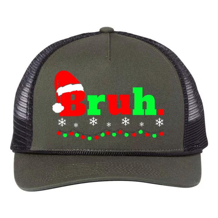 Funny Christmas Bruh Retro Rope Trucker Hat Cap