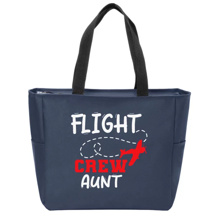 Flight Crew Birthday Aunt Airplane Matching Family Zip Tote Bag