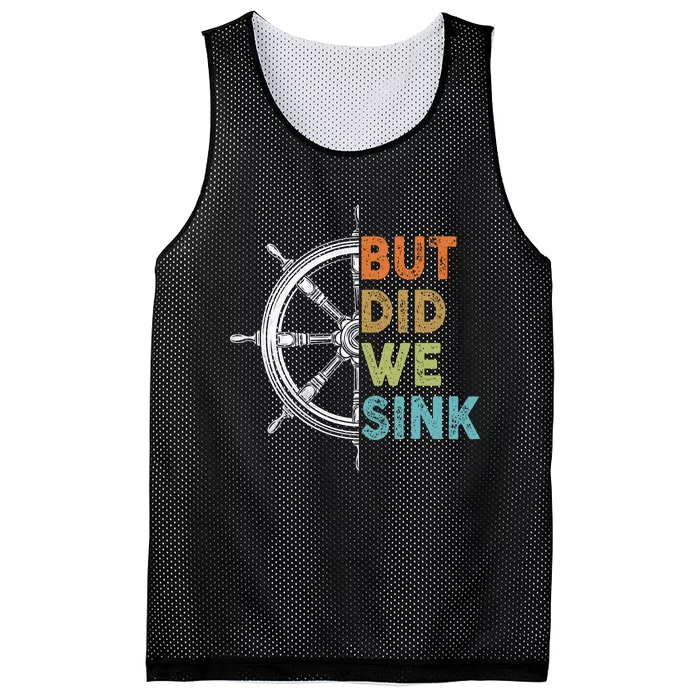 Funny Cruise But Did We Sink Pontoon Boat Captain Mesh Reversible Basketball Jersey Tank