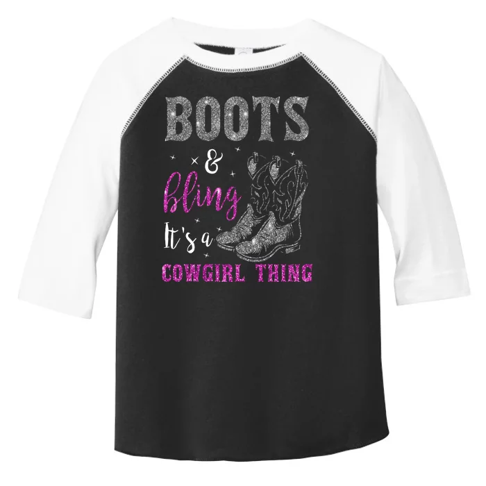 Funny Cowgirl Boots Bling Western Horse Lovers Cute Love Country Life Toddler Fine Jersey T-Shirt