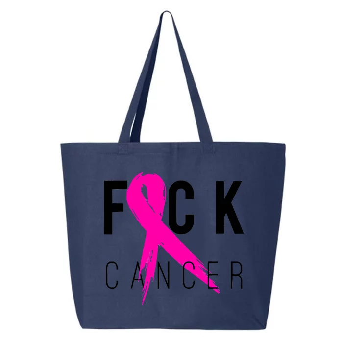 Fuck Cancer Breast Cancer Awareness Retro Distressed 25L Jumbo Tote