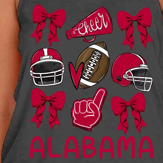 Football Coquette Bow Alabama Women's Knotted Racerback Tank