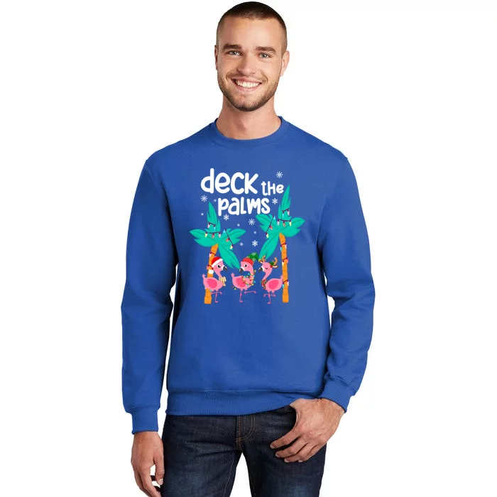 Flamingo Christmas Beach Hawaii Tropical Deck The Palms Cute Gift Tall Sweatshirt