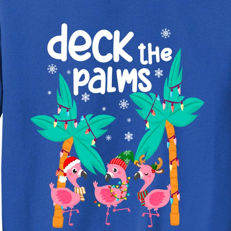 Flamingo Christmas Beach Hawaii Tropical Deck The Palms Cute Gift Tall Sweatshirt