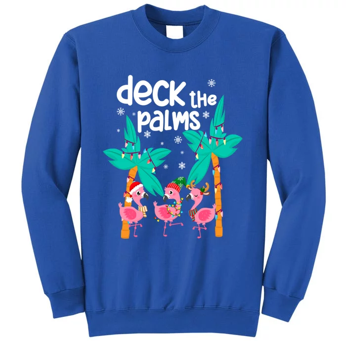 Flamingo Christmas Beach Hawaii Tropical Deck The Palms Cute Gift Tall Sweatshirt