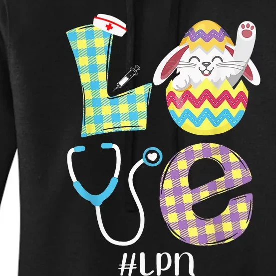 Funny Cute Bunny Love Licensed Practical Nurse Easter LPN Women's Pullover Hoodie