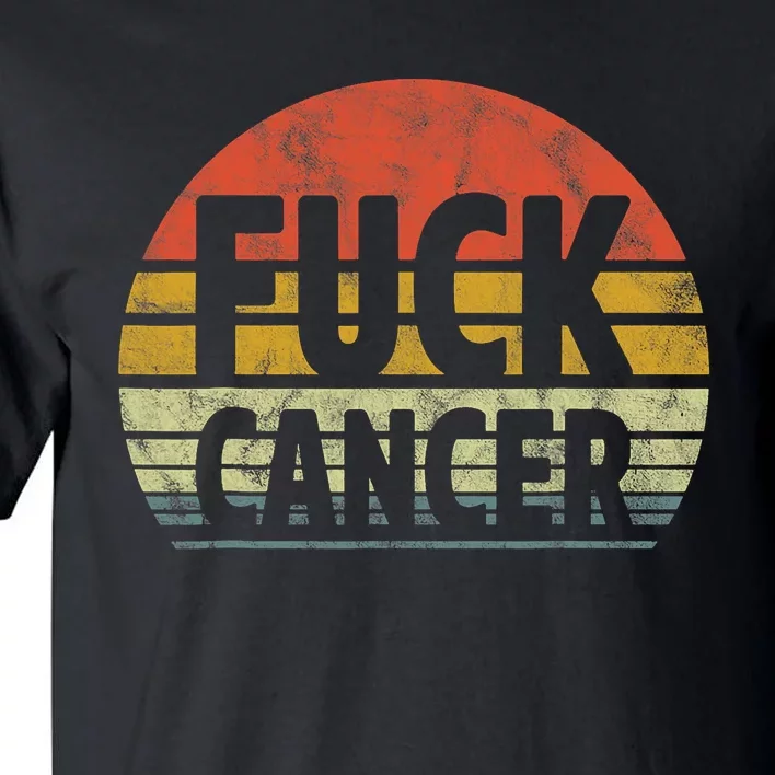 Fuck Cancer Breast Cancer Awareness Gift Retro Distressed Tall T-Shirt