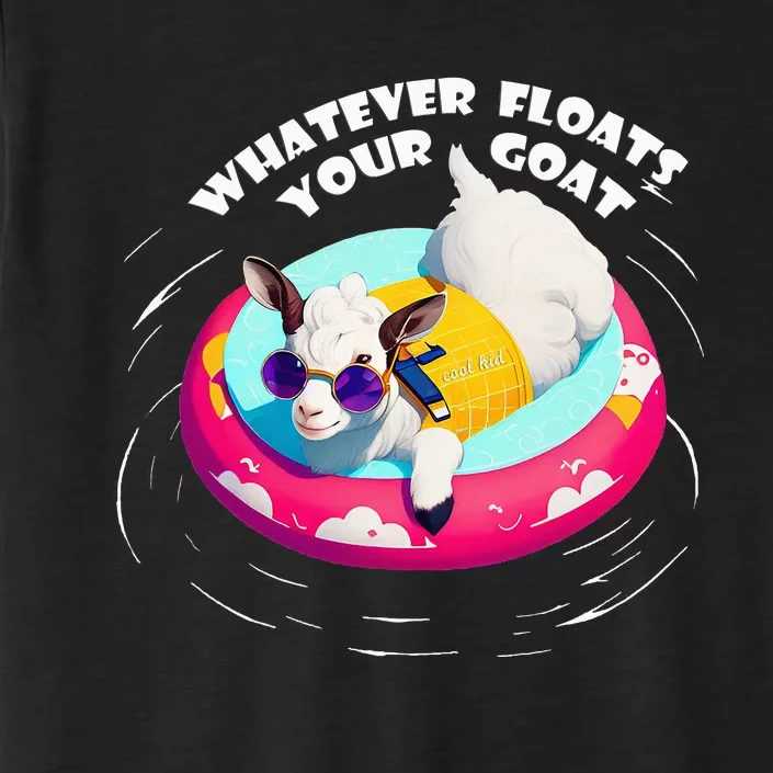 Funny Cute Baby Goat Whatever Floats Your Goat ChromaSoft Performance T-Shirt