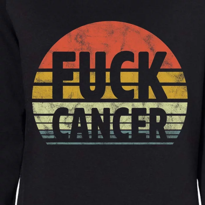 Fuck Cancer Breast Cancer Awareness Gift Retro Distressed Womens California Wash Sweatshirt