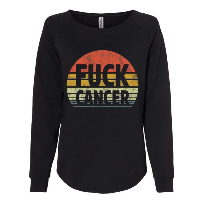 Fuck Cancer Breast Cancer Awareness Gift Retro Distressed Womens California Wash Sweatshirt