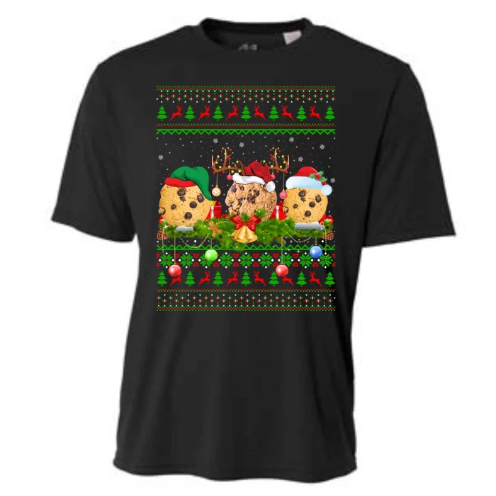 Funny Cookie Biscuit Lover Xmas Santa Ugly Cookie Christmas Funny Gift Cooling Performance Crew T-Shirt