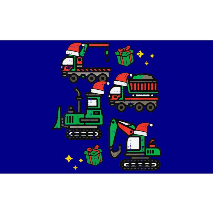 Funny Christmas Construction Trucks Santa Xmas Bumper Sticker