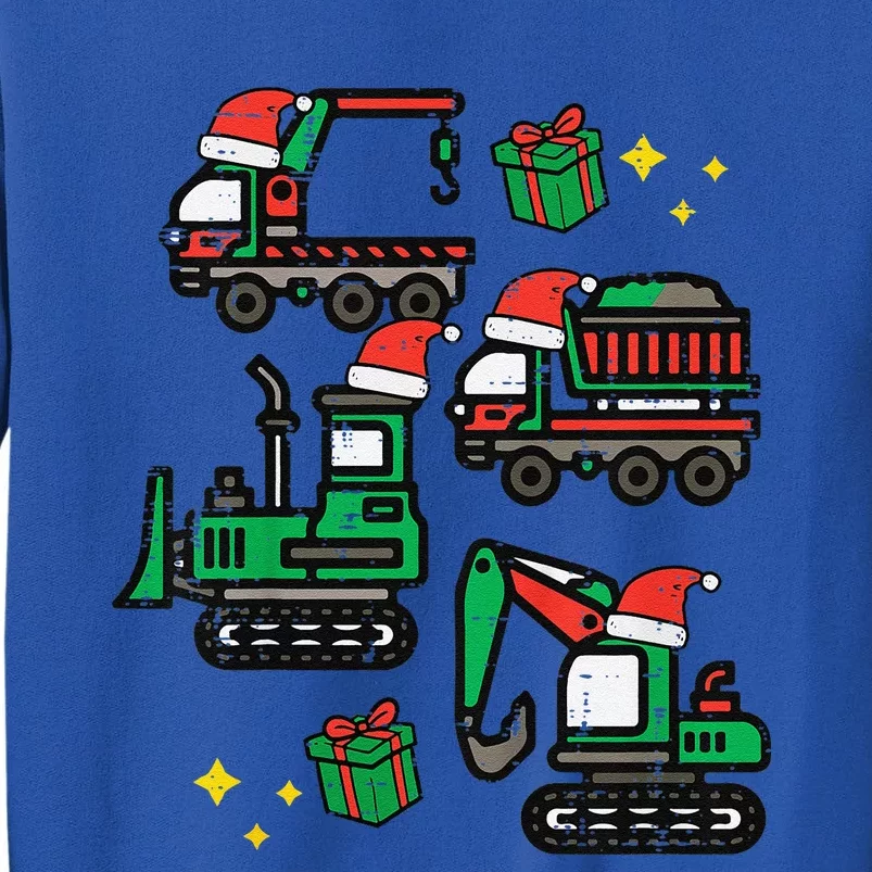 Funny Christmas Construction Trucks Santa Xmas Tall Sweatshirt