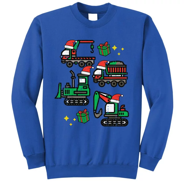 Funny Christmas Construction Trucks Santa Xmas Tall Sweatshirt