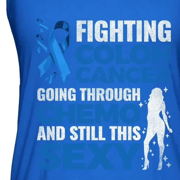 Fun Colon Cancer Awareness Colonoscopy Warrior Survivor Gift Great Gift Ladies Essential Flowy Tank