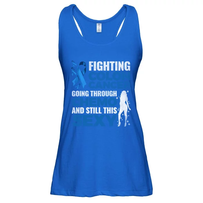 Fun Colon Cancer Awareness Colonoscopy Warrior Survivor Gift Great Gift Ladies Essential Flowy Tank