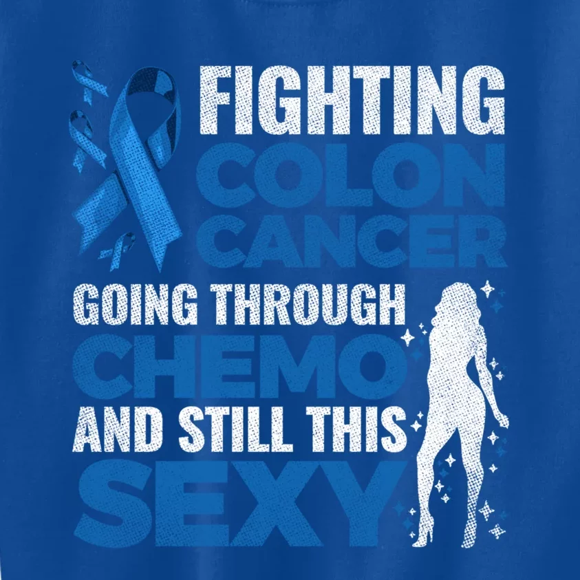 Fun Colon Cancer Awareness Colonoscopy Warrior Survivor Gift Great Gift Kids Sweatshirt