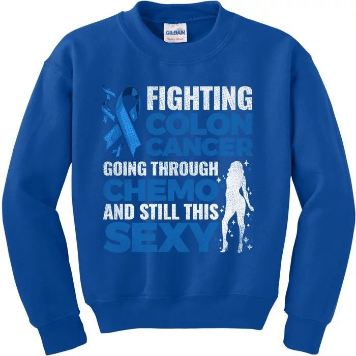 Fun Colon Cancer Awareness Colonoscopy Warrior Survivor Gift Great Gift Kids Sweatshirt