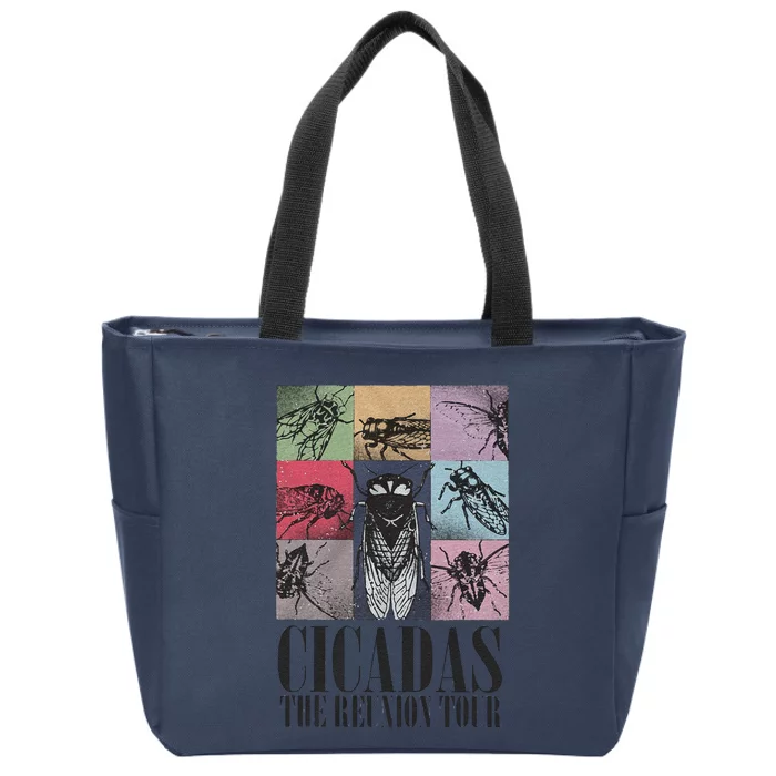 Funny Cicada Concert Eras Reunion Zip Tote Bag