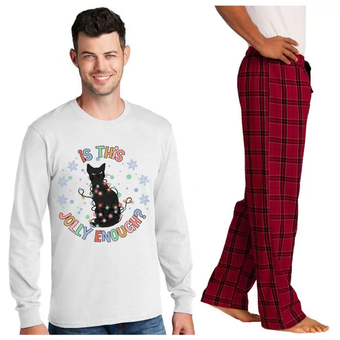 Funny Cat Christmas Jolly Enough Long Sleeve Pajama Set