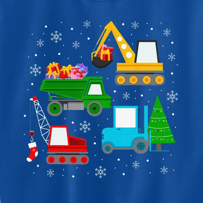 Funny Christmas Construction Vehicles Xmas Kids Sweatshirt