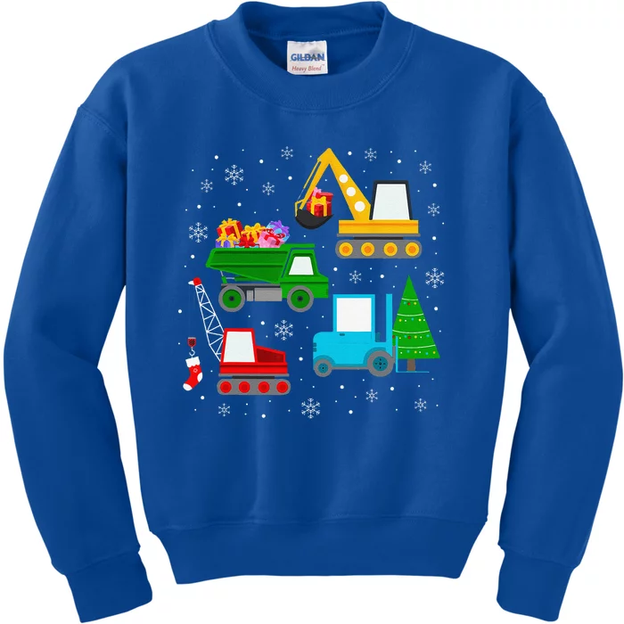 Funny Christmas Construction Vehicles Xmas Kids Sweatshirt