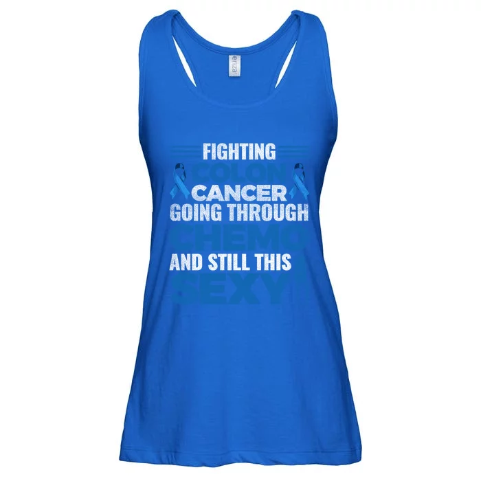 Fun Colon Cancer Awareness Colonoscopy Warrior Survivor Gift Meaningful Gift Ladies Essential Flowy Tank