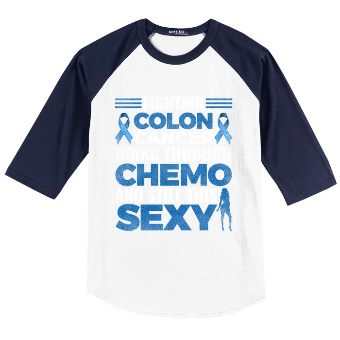 Fun Colon Cancer Awareness Colonoscopy Warrior Survivor Gift Meaningful Gift Baseball Sleeve Shirt