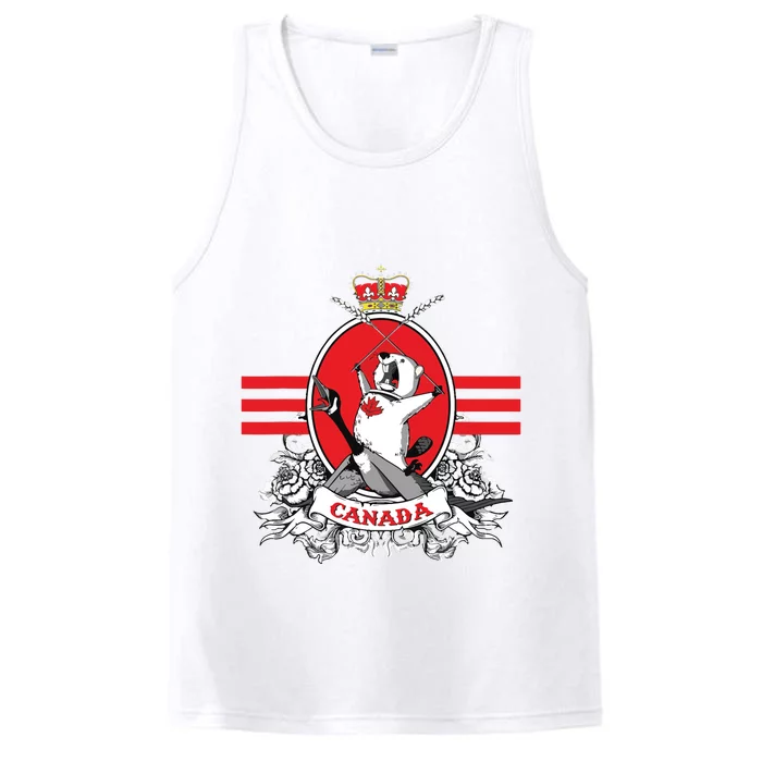 Funny Country Canada Screaming Beaver Mable Leaf Canadian Performance Tank