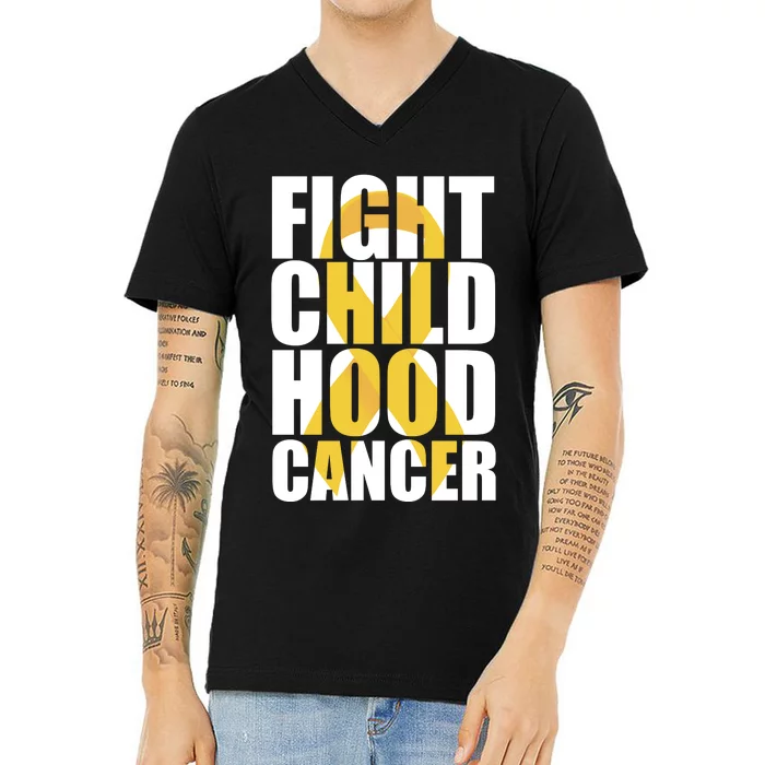 Fight Childhood Cancer Awareness V-Neck T-Shirt