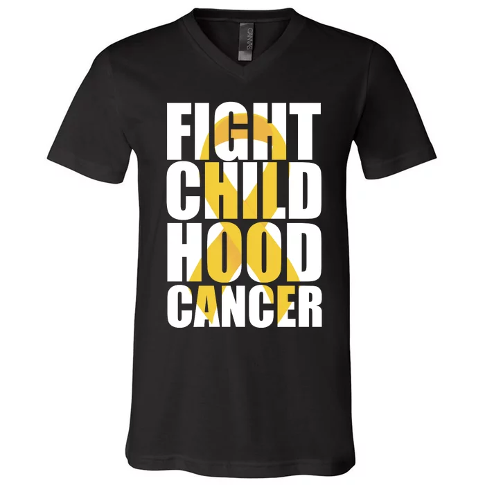 Fight Childhood Cancer Awareness V-Neck T-Shirt