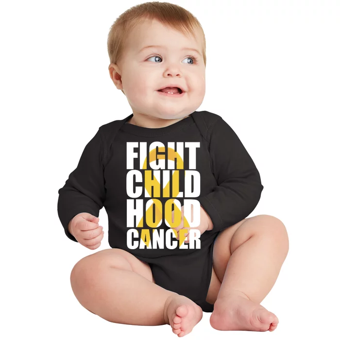 Fight Childhood Cancer Awareness Baby Long Sleeve Bodysuit