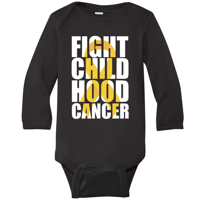 Fight Childhood Cancer Awareness Baby Long Sleeve Bodysuit